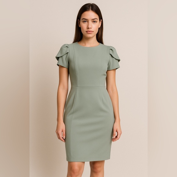 sage green calvin klein dress Buy Calvin Klein Light Green Matte Shine Satin Sheath Dress from Next USA
